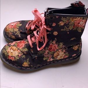 Floral Dr. Martens with Ribbon Laces